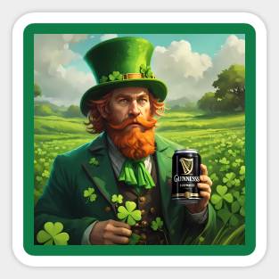 Folk Art Leprechaun Sticker